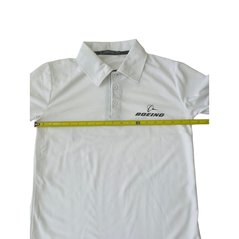 Boeing men’s White collared 3 buttons shirt size small NEW - Picture 7 of 9